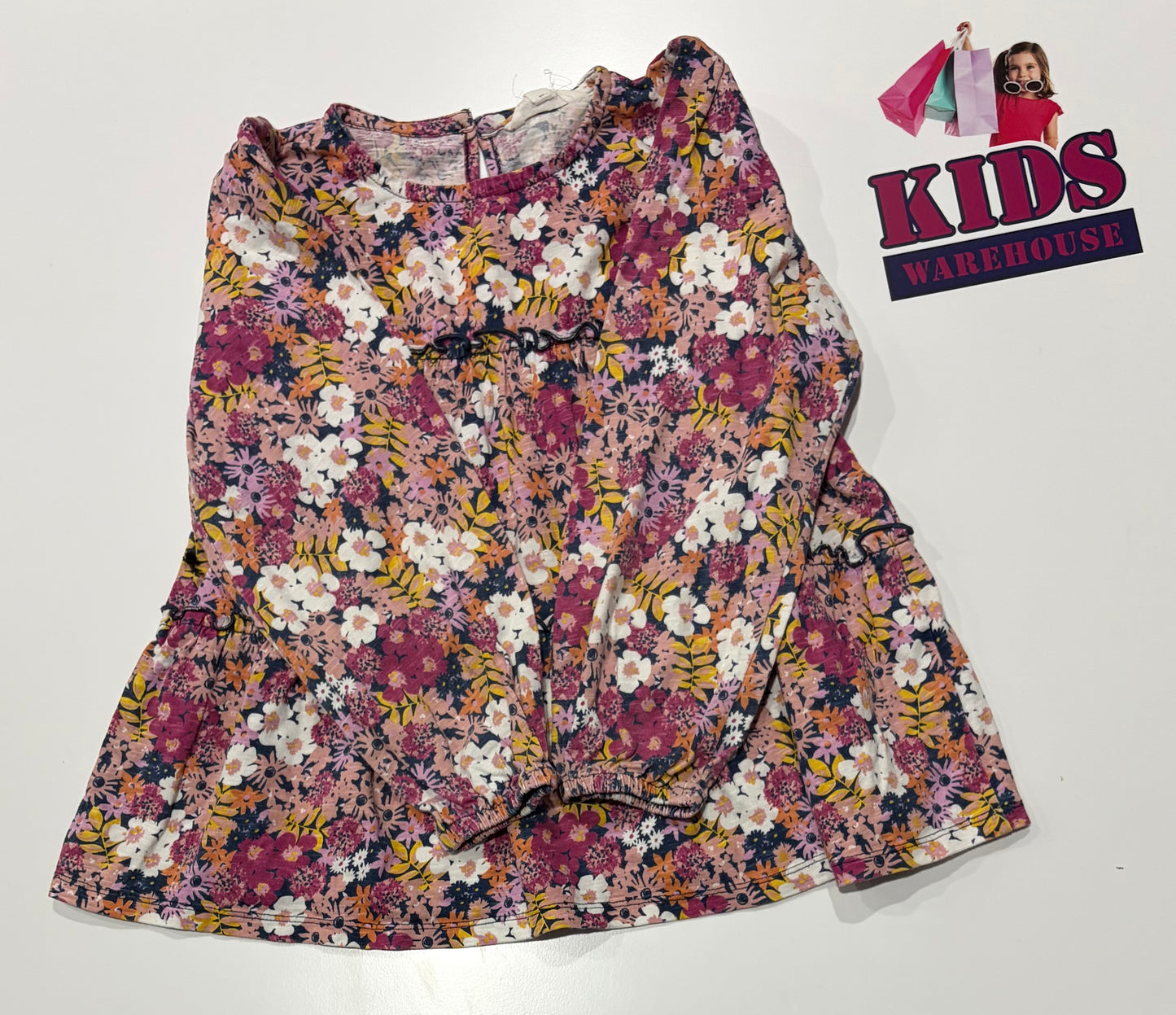 Milkshake Navy, Purple, Pink Floral Print Dress Size 6