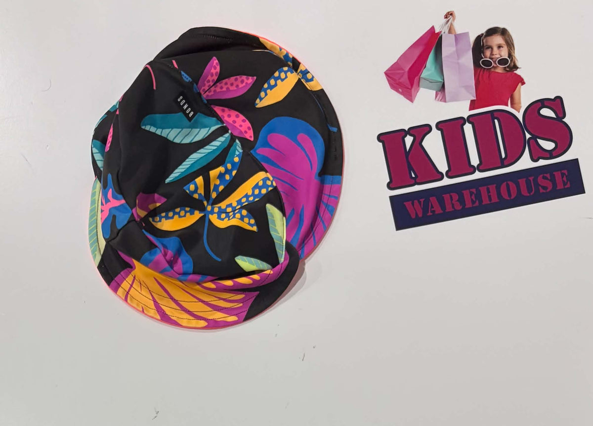 Bonds Black, Colourful Leaf Print Swim Cap (Baby)