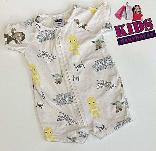 Star Wars White Bodysuit With Star Wars Pattern Size 000