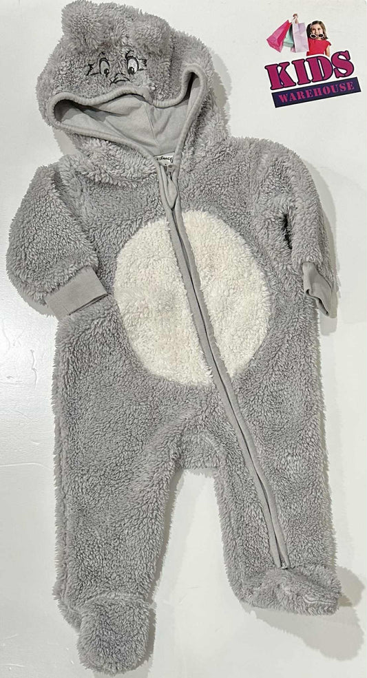 Disney Grey & White Fluffy Animal Jumpsuit Size 00