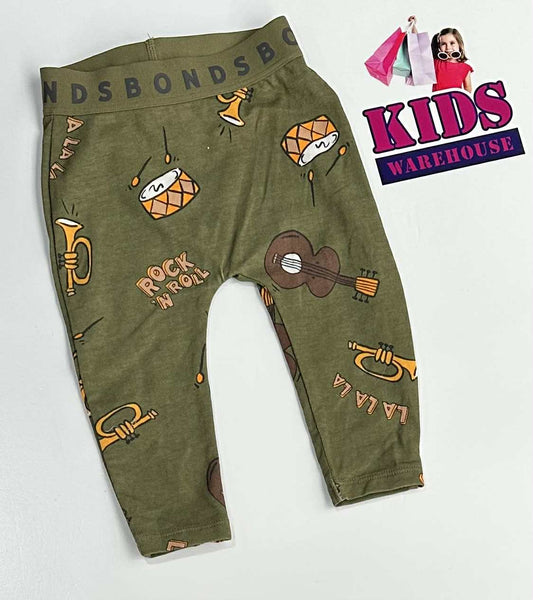 Bonds Green Pants With Instruments Pattern Size 00