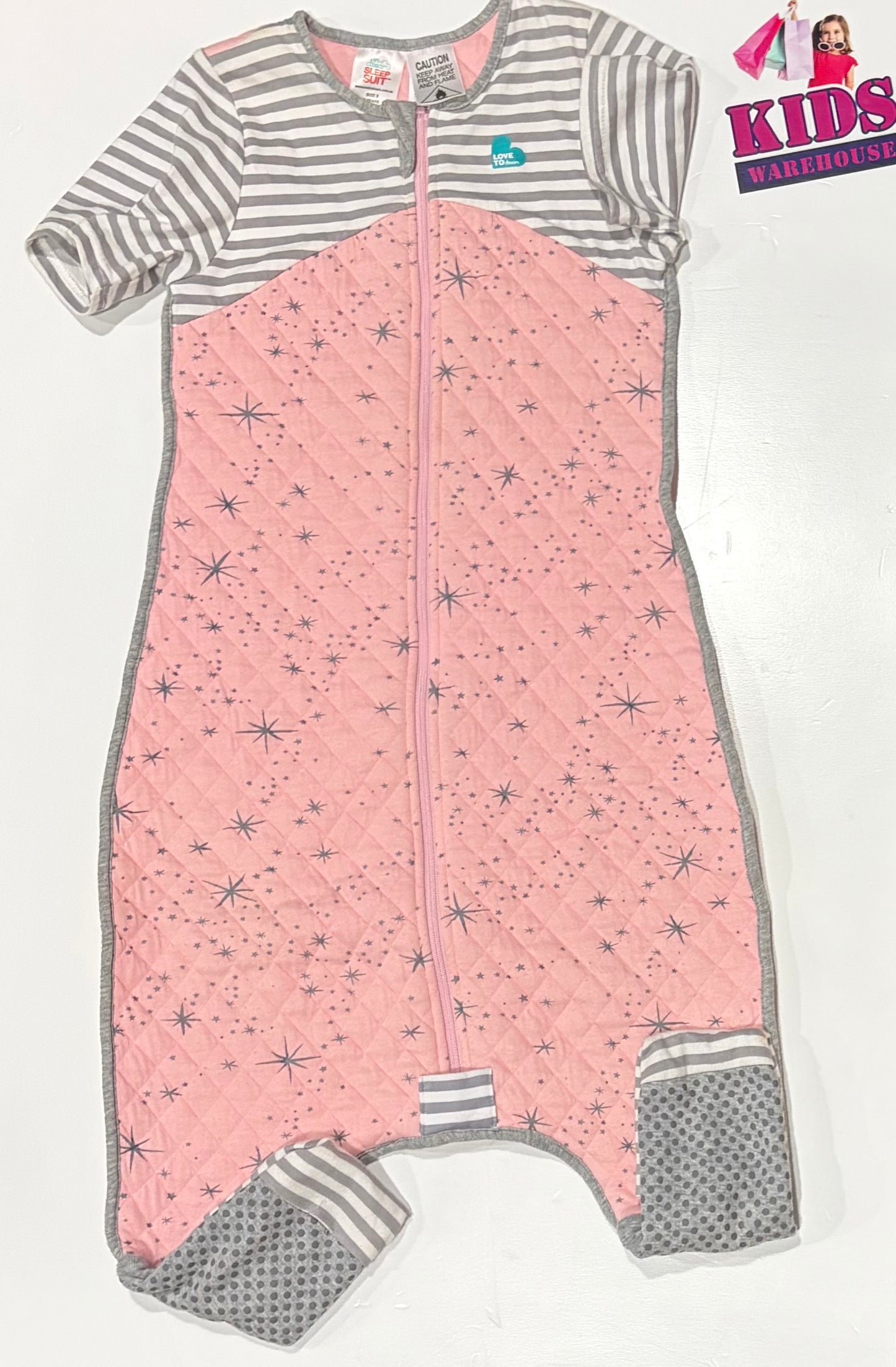 Love To Dream Pink, Grey Star Print Size 3 TOG 1