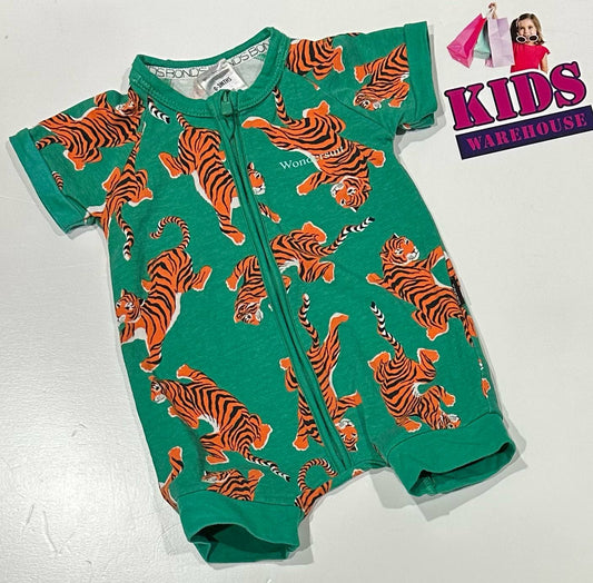 Bonds Green Wondersuit With Tiger Pattern Size 000