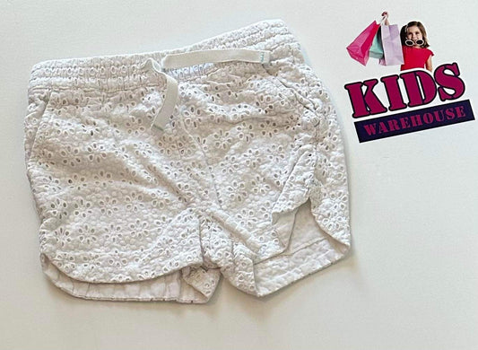 White Floral Lace Shorts Size 3