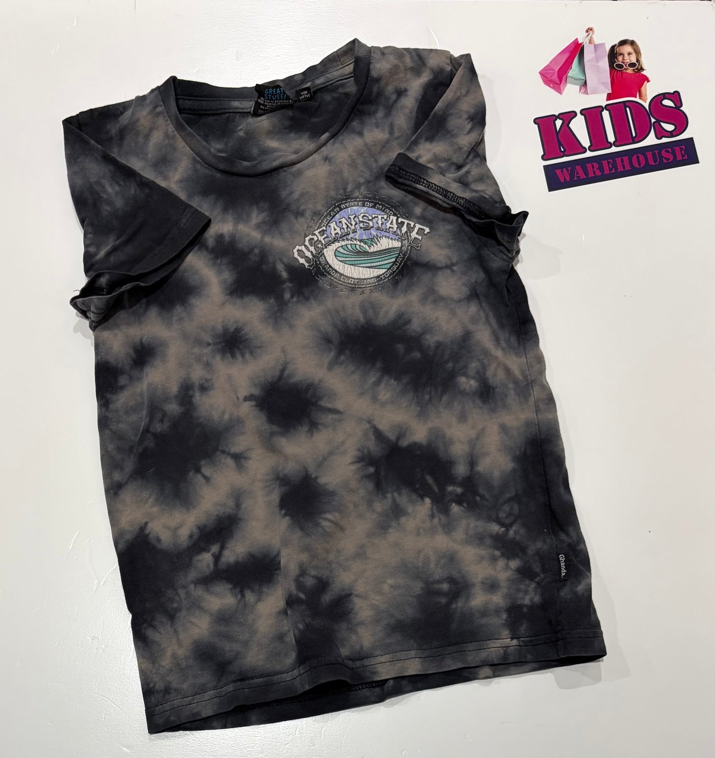 Ocean State Black, Grey Tie Dye Top Size 5