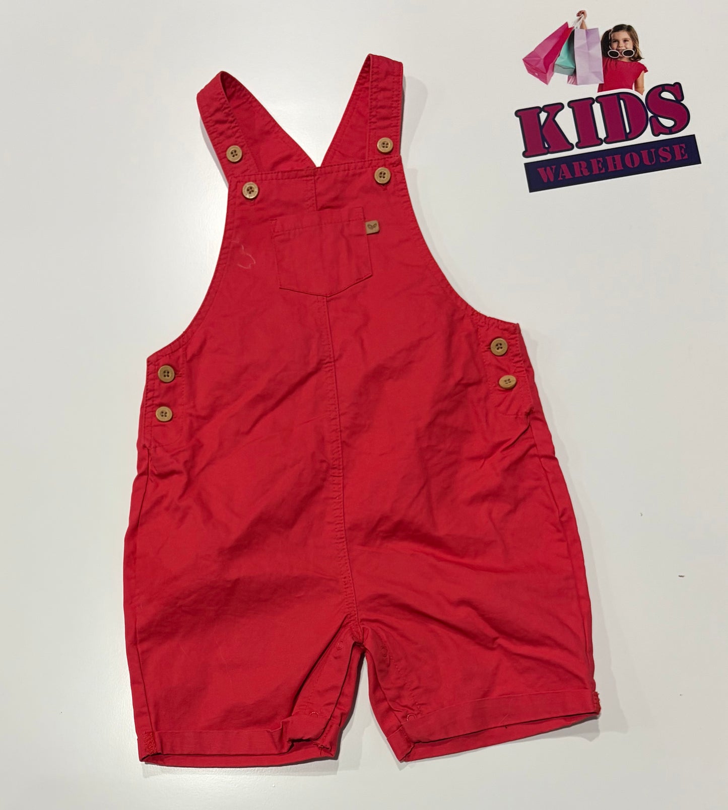 Sprout Red Overalls Size 2
