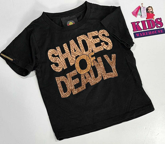 Clothing The Gaps Black Top With “Shades Of Deadly” Print Size 2