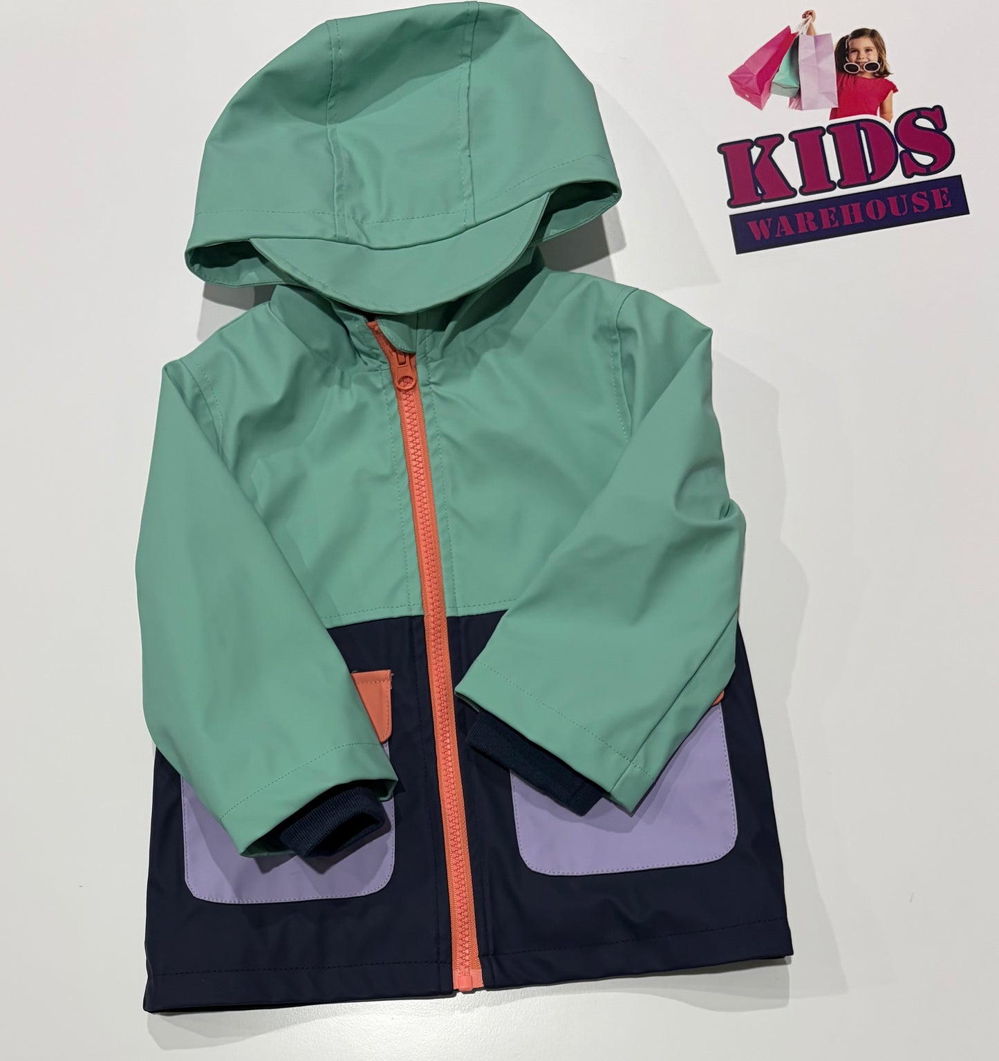 Jack & Milly Teal, Purple Rain Jacket Size 2