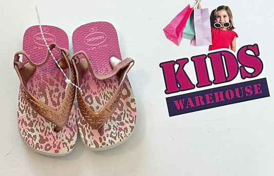 Havaianas Pink Leopard Sandals Size US5/UK4 (Toddler)