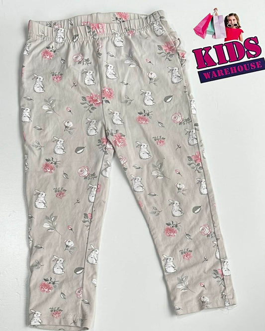 Cracked Soda Grey Leggings With Rabbit Pattern Size 2