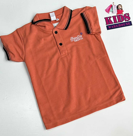 Super Dry Orange Polo Top Size 4
