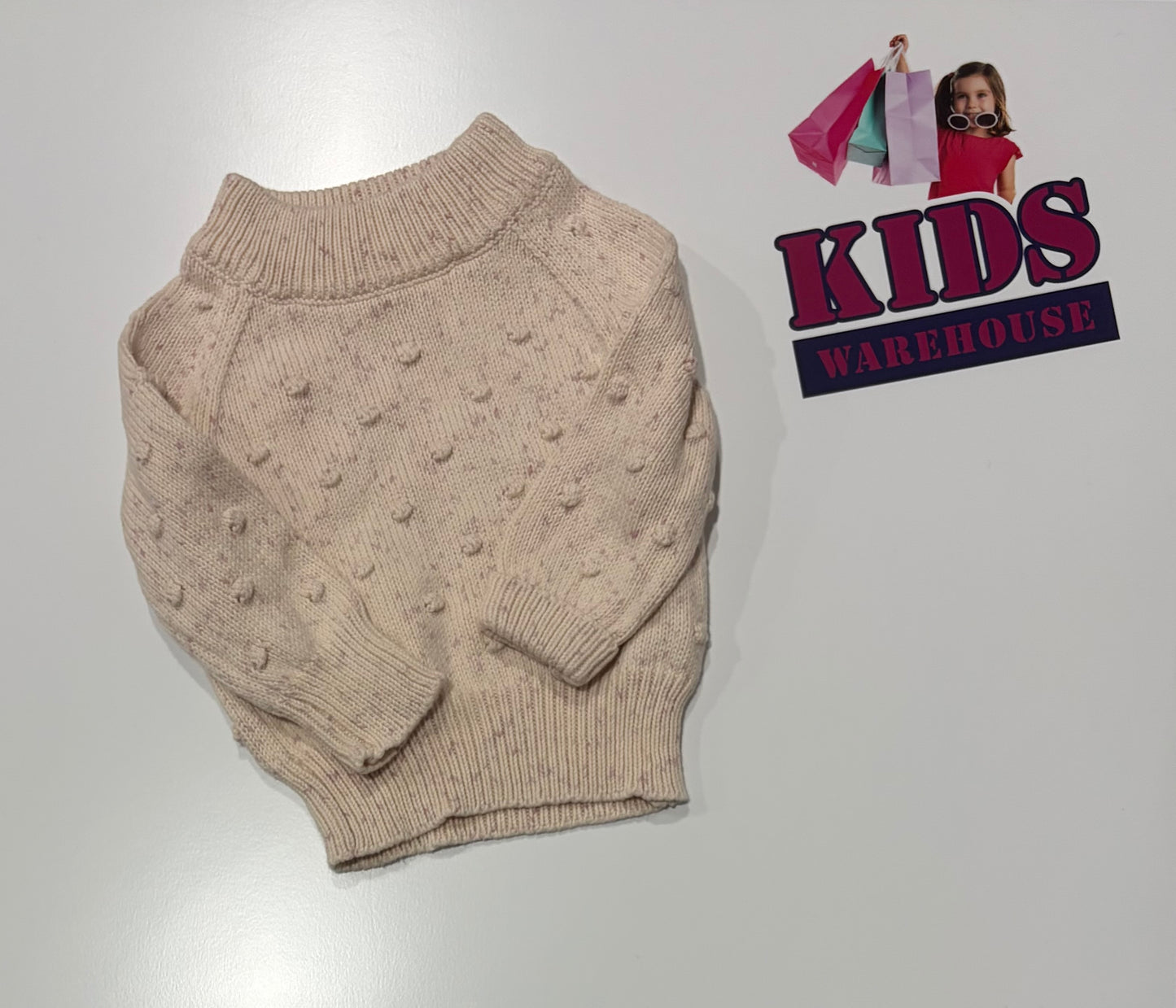 Jamie Kay Pink Polka Knit Sweater Size 000