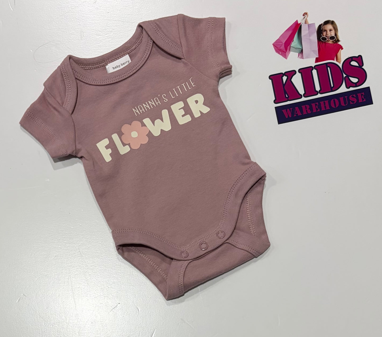 Baby Berry Purple, Nanna's Little Flower Bodysuit Size 00000