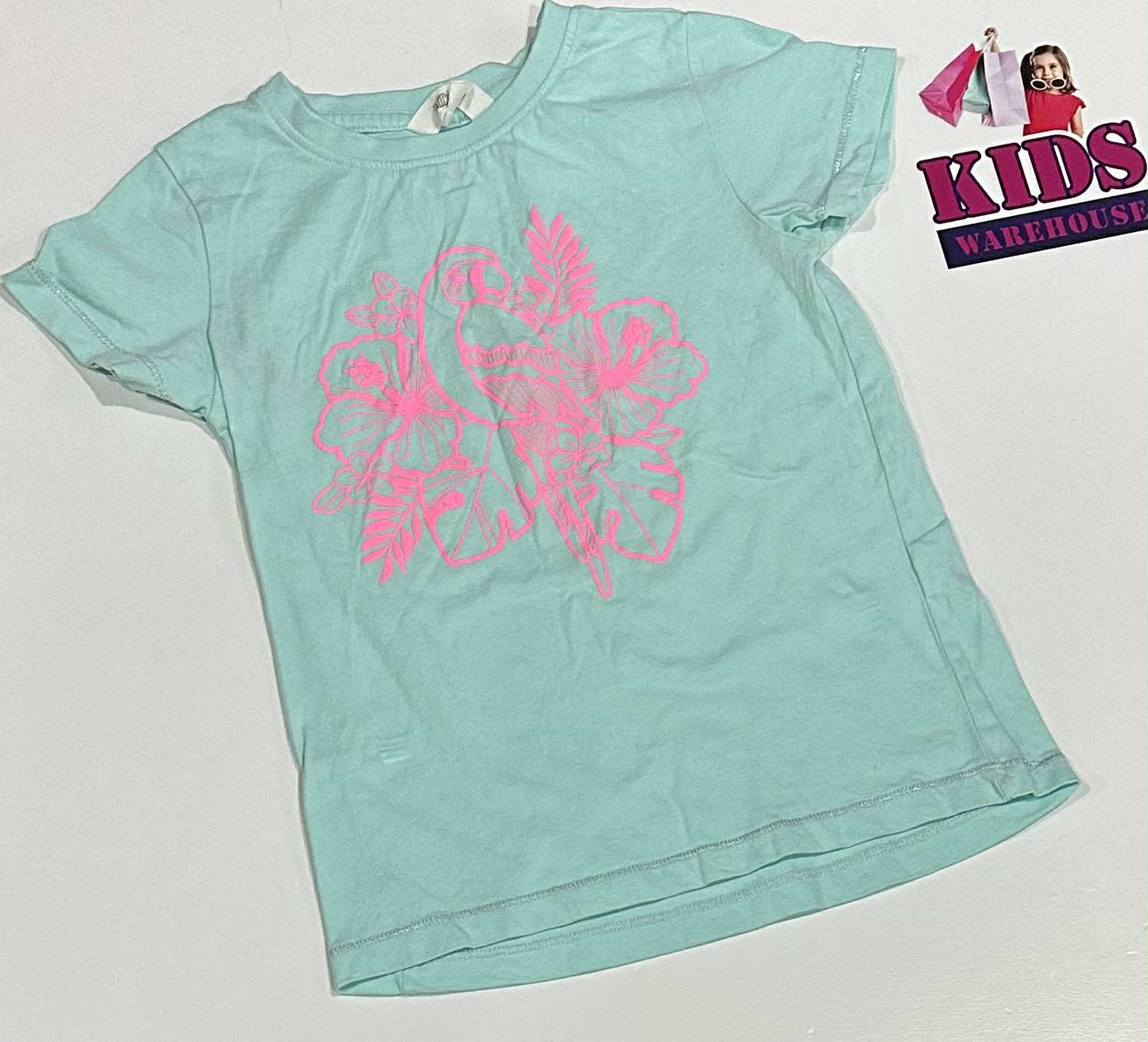Milkshake Aqua Top With Pink Print Size 5
