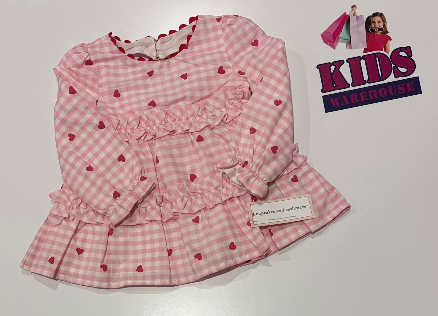Cupcakes And Cashmere Pink, White Check Print Dress Size 1