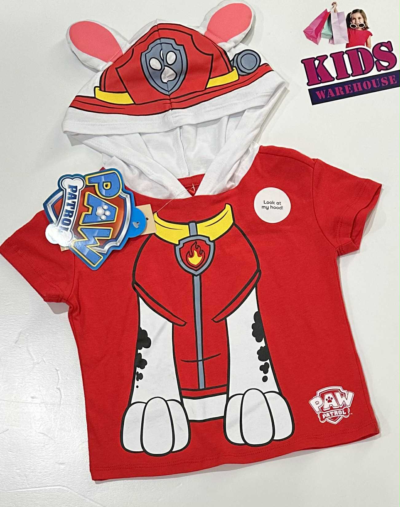 New Nickelodeon Red & White Paw Patrol Hoodie Size 1