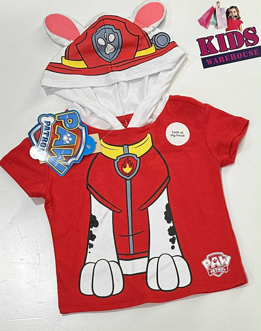 New Nickelodeon Red & White Paw Patrol Hoodie Size 1