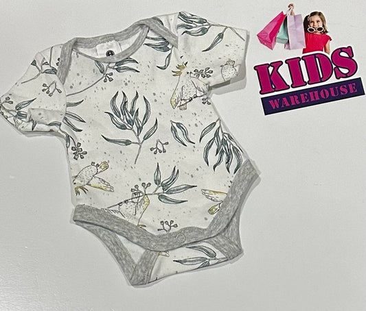 Premmie Dymples White Bodysuit With Bird Pattern Size 00000