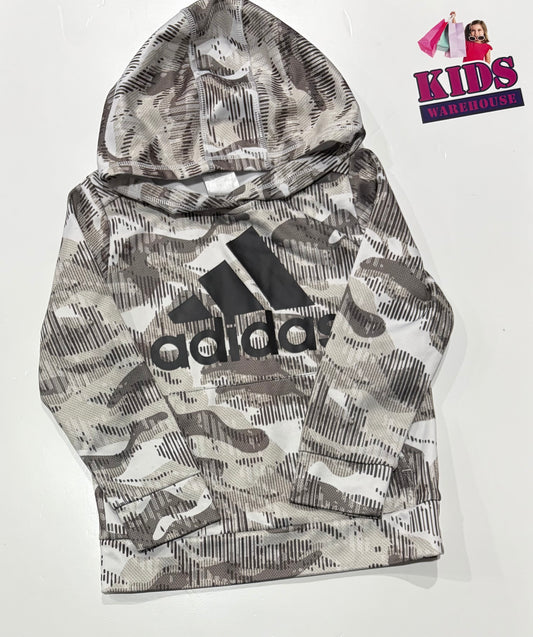Adidas Grey, Dark Grey Camo Print Hoodie Size 5