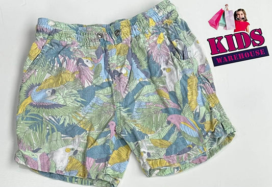 Cotton On Green Shorts With Bird Pattern Size 6