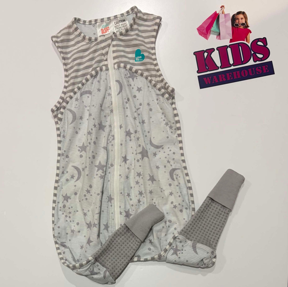 Love To Dream White, Grey Star & Moon Print Size 0 TOG 0.2
