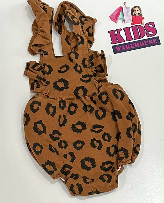 Willow & Jag Brown Bodysuit With Black Leopard Pattern Size 00