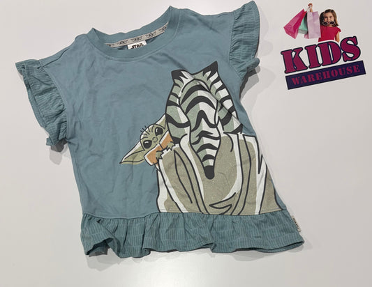 Star Wars Light Blue Character Print Crop Top Size 5