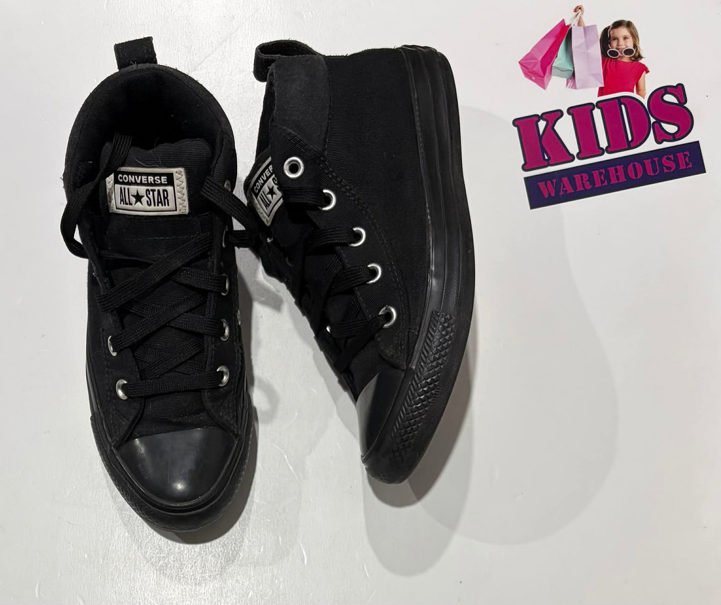 Converse Black Runners Size US4/UK3.5 (Older Child)