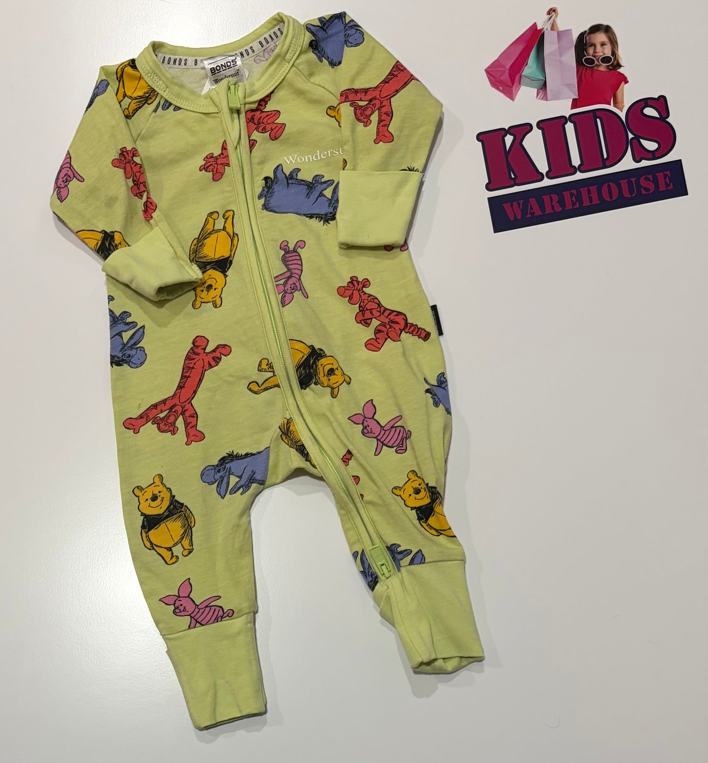 Disney x Bonds Wondersuit Green, Characters Jumpsuit Size 0000