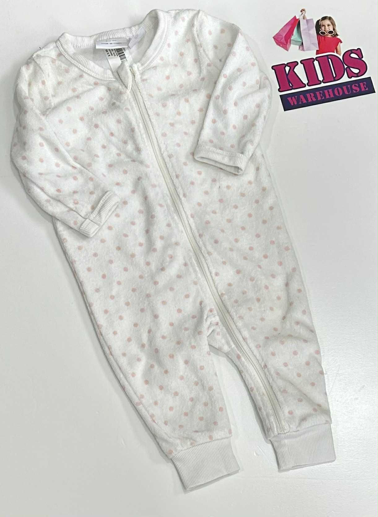 Marquise White Jumpsuit With Pink Dotted Pattern Size 00