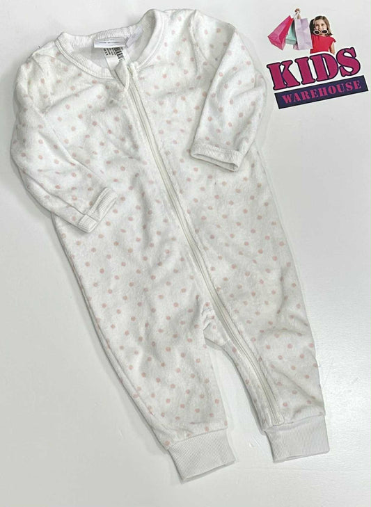 Marquise White Jumpsuit With Pink Dotted Pattern Size 00