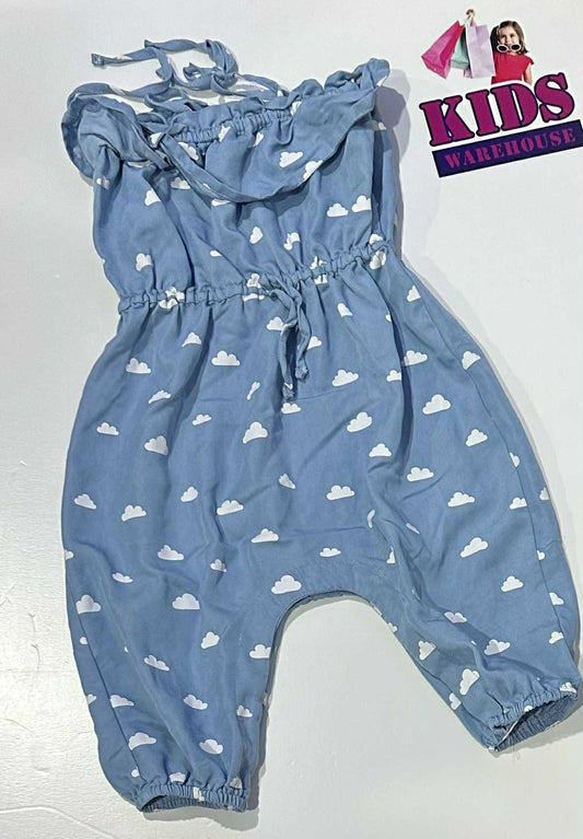 Fox & Finch Blue Jumpsuit With Cloud Pattern Size 0