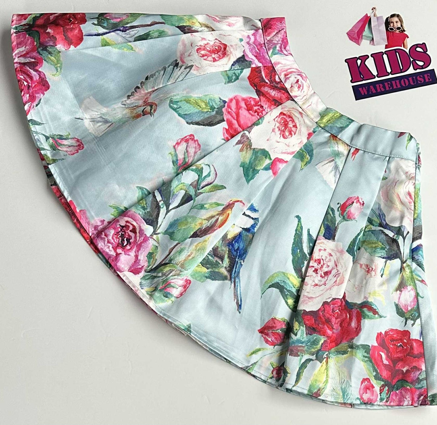 Monsoon Blue Floral Print Skirt Size 6