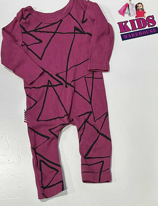 Sooki Baby Purple Jumpsuit With Black Triangle Pattern Size 00