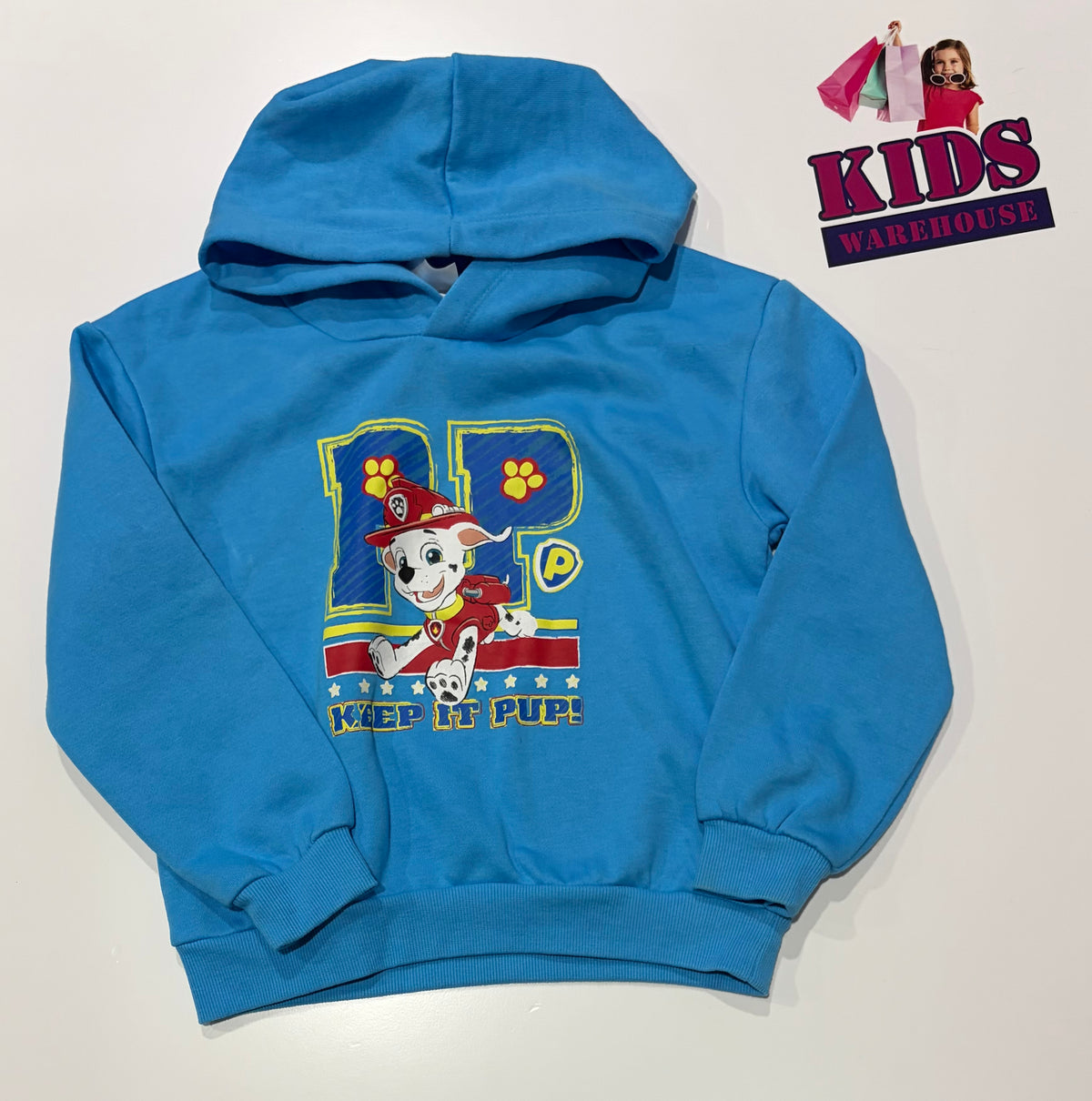 Paw Patrol Blue, Keep It Pup! Print Hoodie Size 7