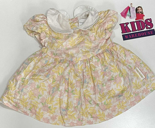 Peter Rabbit White Dress With Yellow & Pink Flower Pattern Size 000