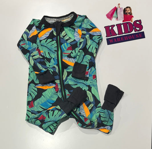 Bonds Black, Leaf Print Jumpsuit Size 0