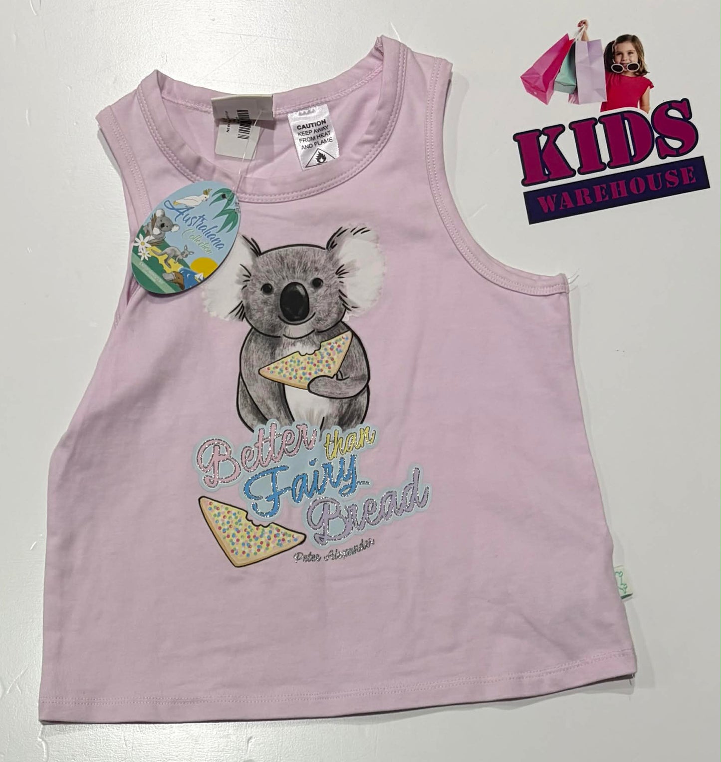 Peter Alexander Pink Singlet With Koala Print Size 2