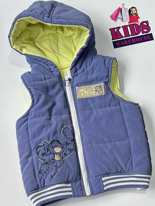 George Disney Blue & Yellow Puffer Vest With Tiger Print Size 1