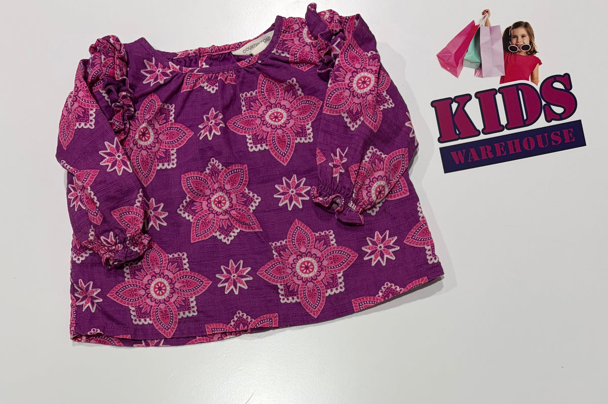 Country Road Purple, Pink Pattern Print Top Dress Size 00