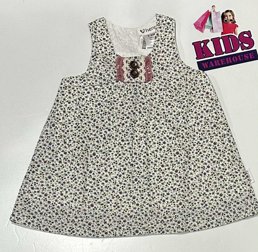 Henry White & Purple Dress With Flower Pattern Size 00
