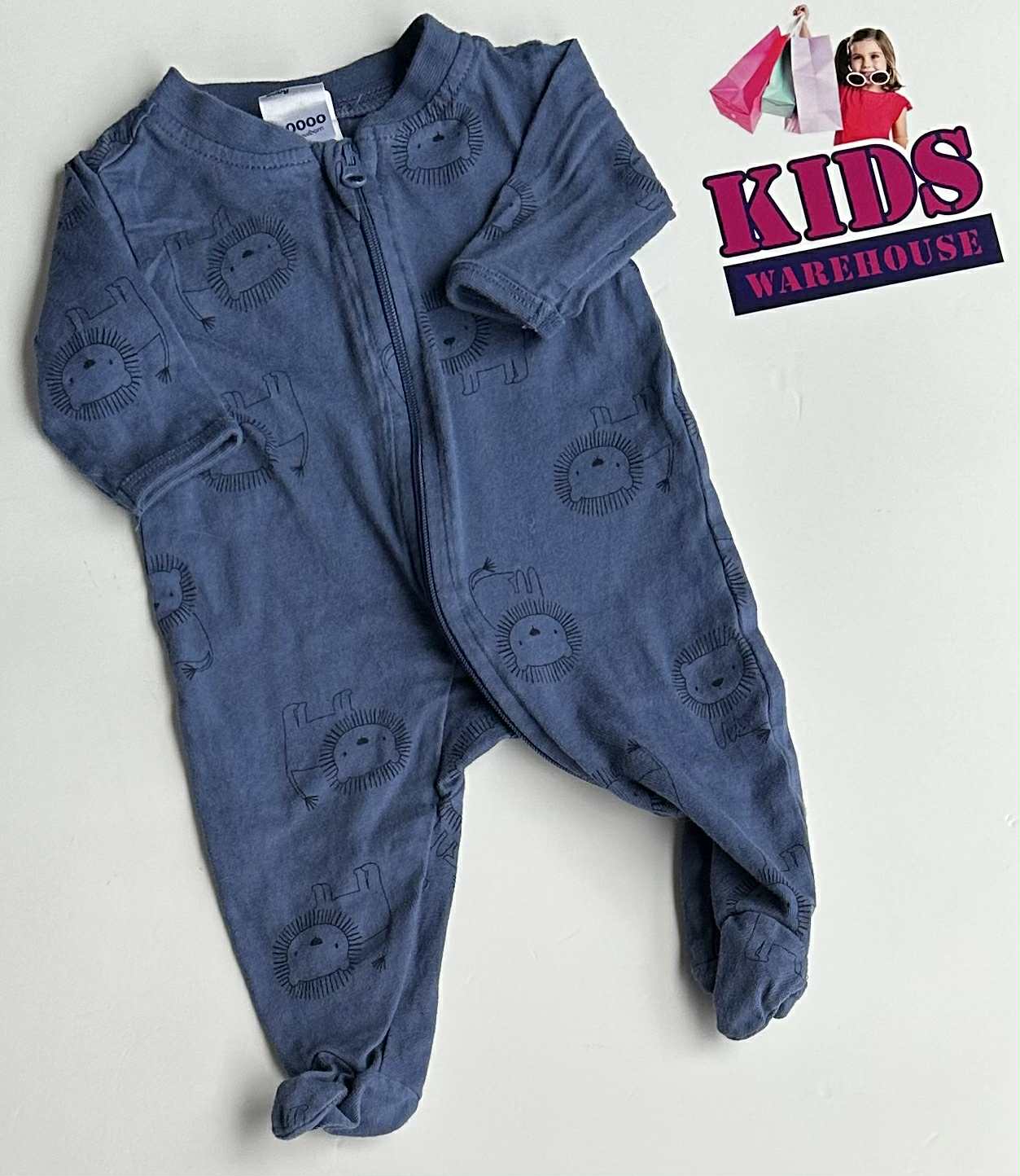 Navy Blue, Black Lion Print Jumpsuit Size 00000 (Prem)