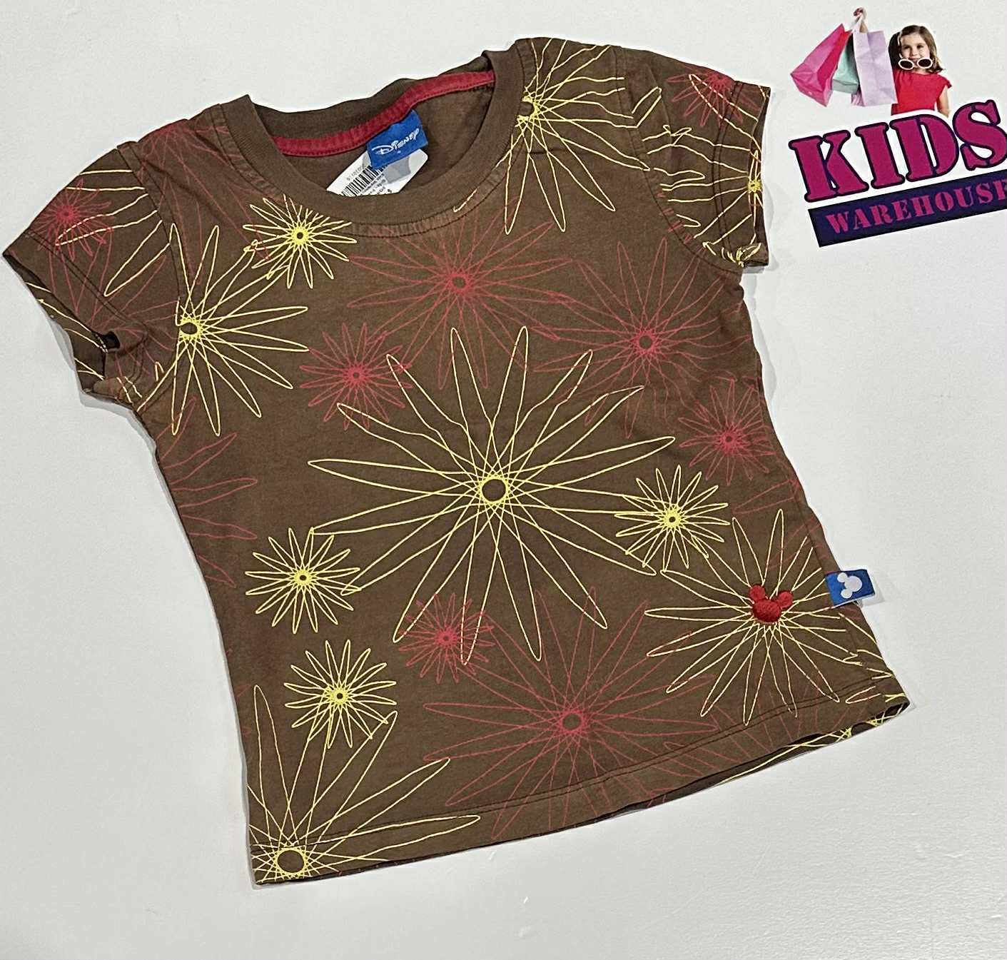 Disney Brown Top With Yellow Star Pattern Size 4