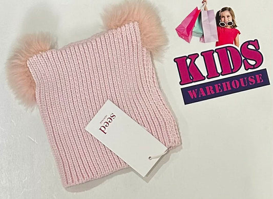 NEW Seed Heritage Pink Square Polm Polm Beanie (Child)