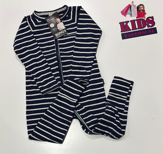 Not Used Bonds Wondersuit Navy, White Stripe Jumpsuit Size 2