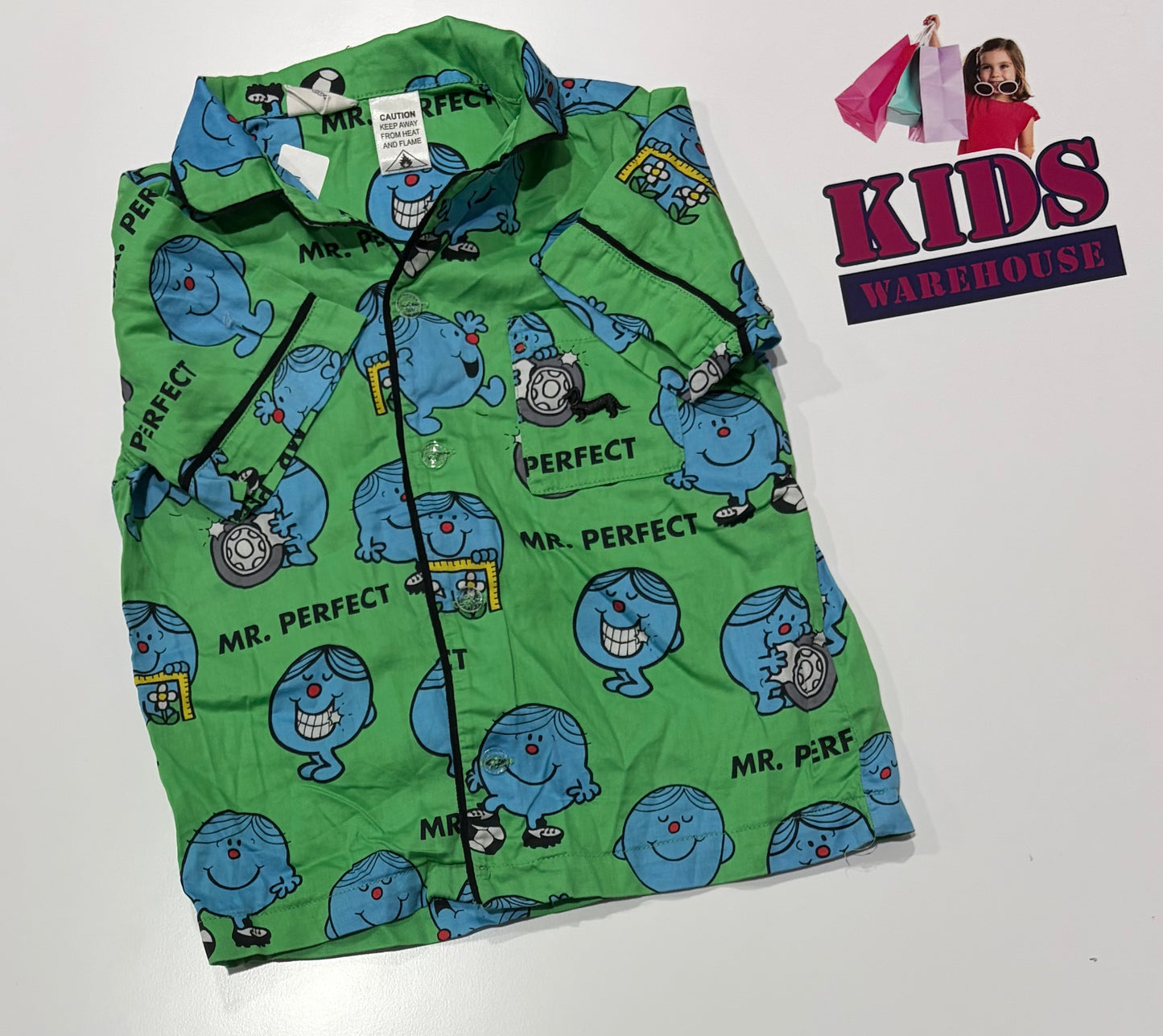 Peter Alexander Green, Mr Perfect Print Pyjama Shirt Size 4
