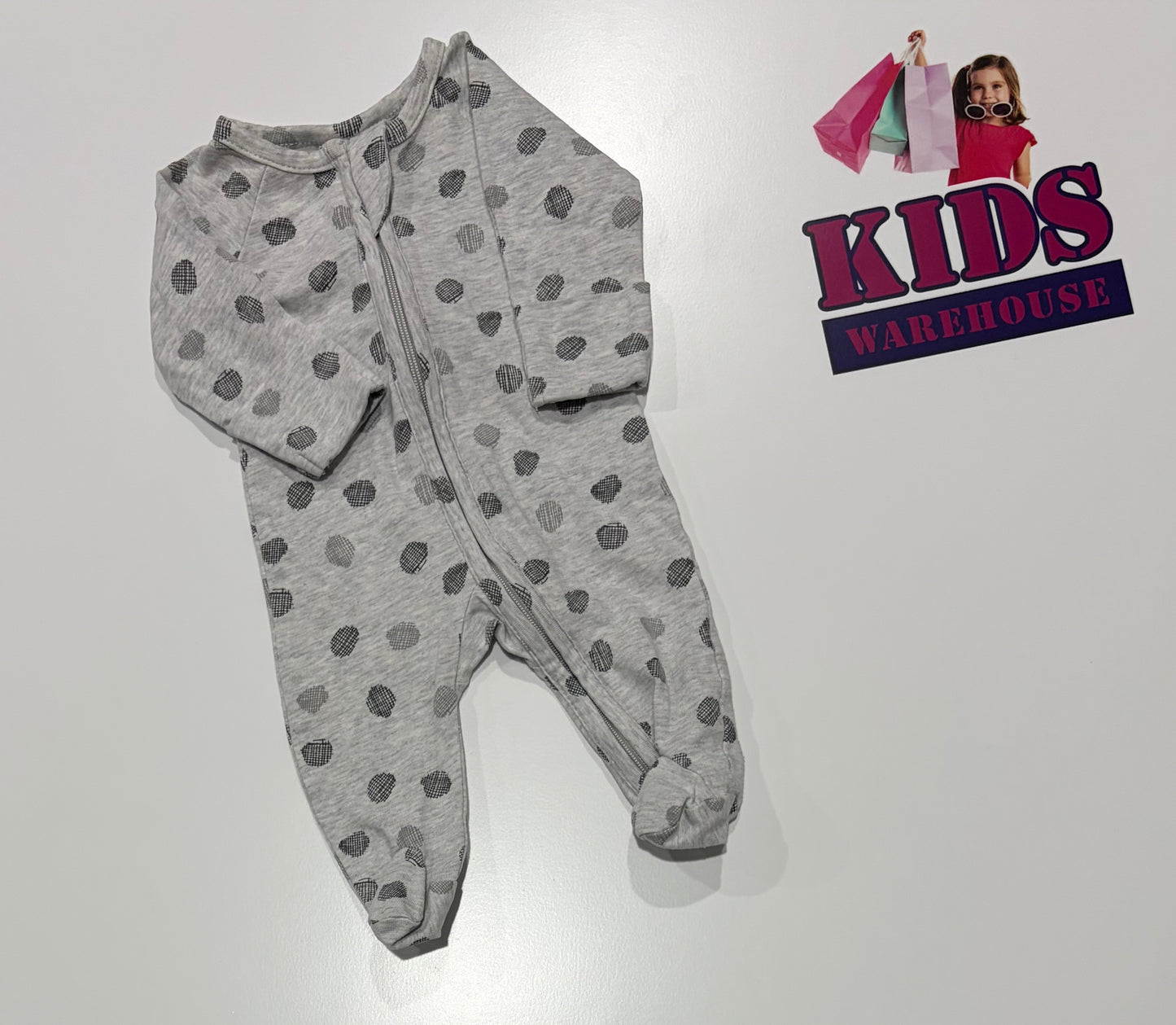 Grey, Black Polka Dot Print Jumpsuit 00000