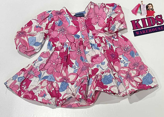 Pumpkin Patch Pink & White Dress With Flower Pattern Size 0000