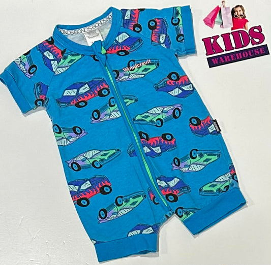 Bonds Blue Jumpsuit With Car Pattern Size 00