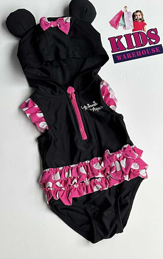 Disney Black, Pink Minnie Mouse Swim Suit Size 00